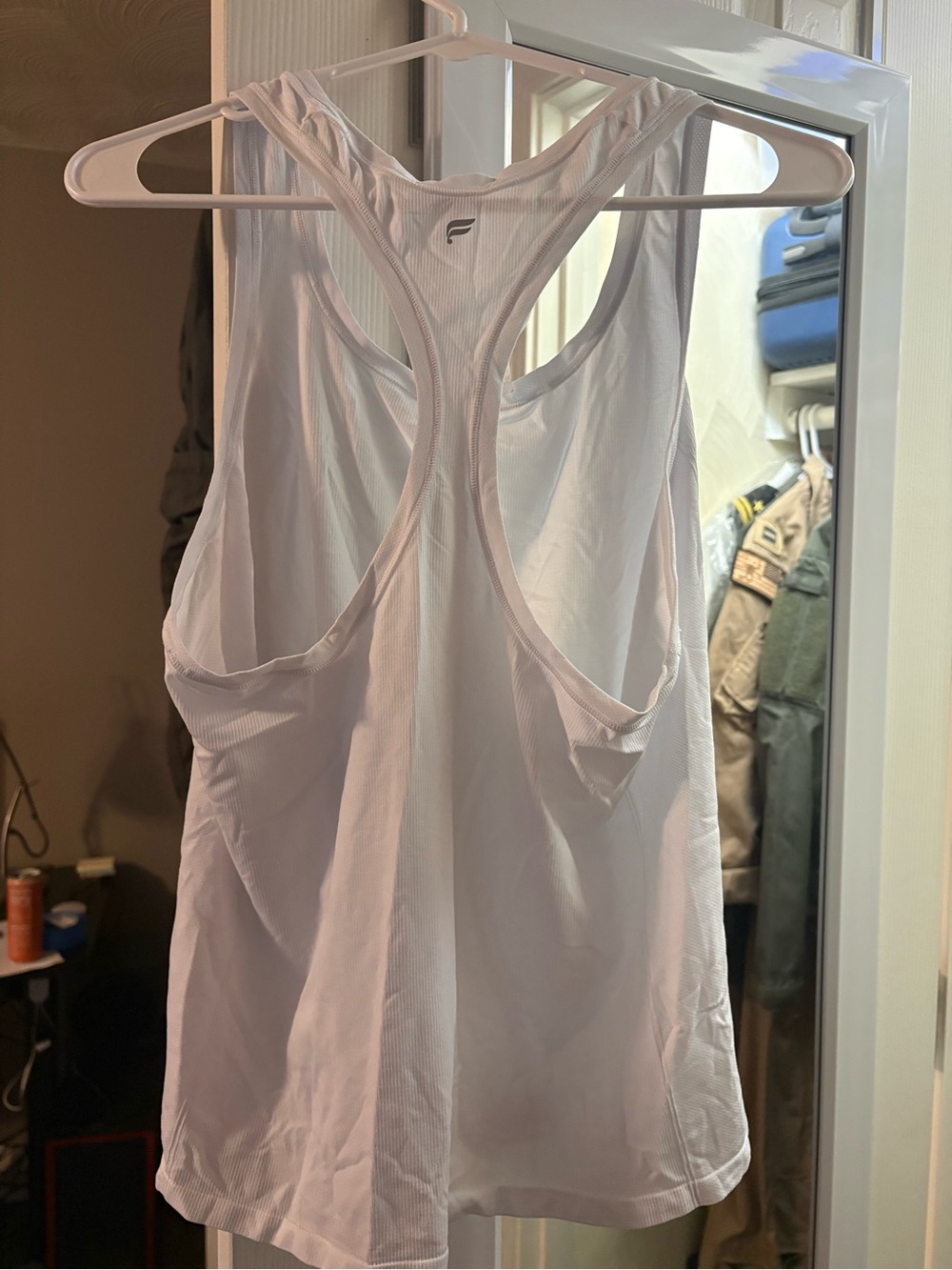 Fabletics White Racerback Performance Tank - Picture 2 of 3